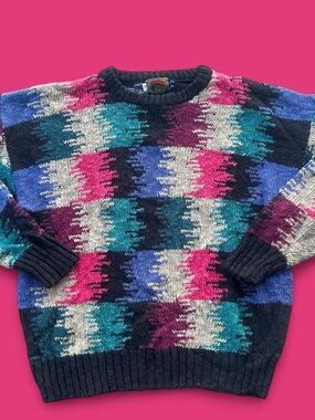 Boston Traders Multicolor Zigzag Crewneck Sweater